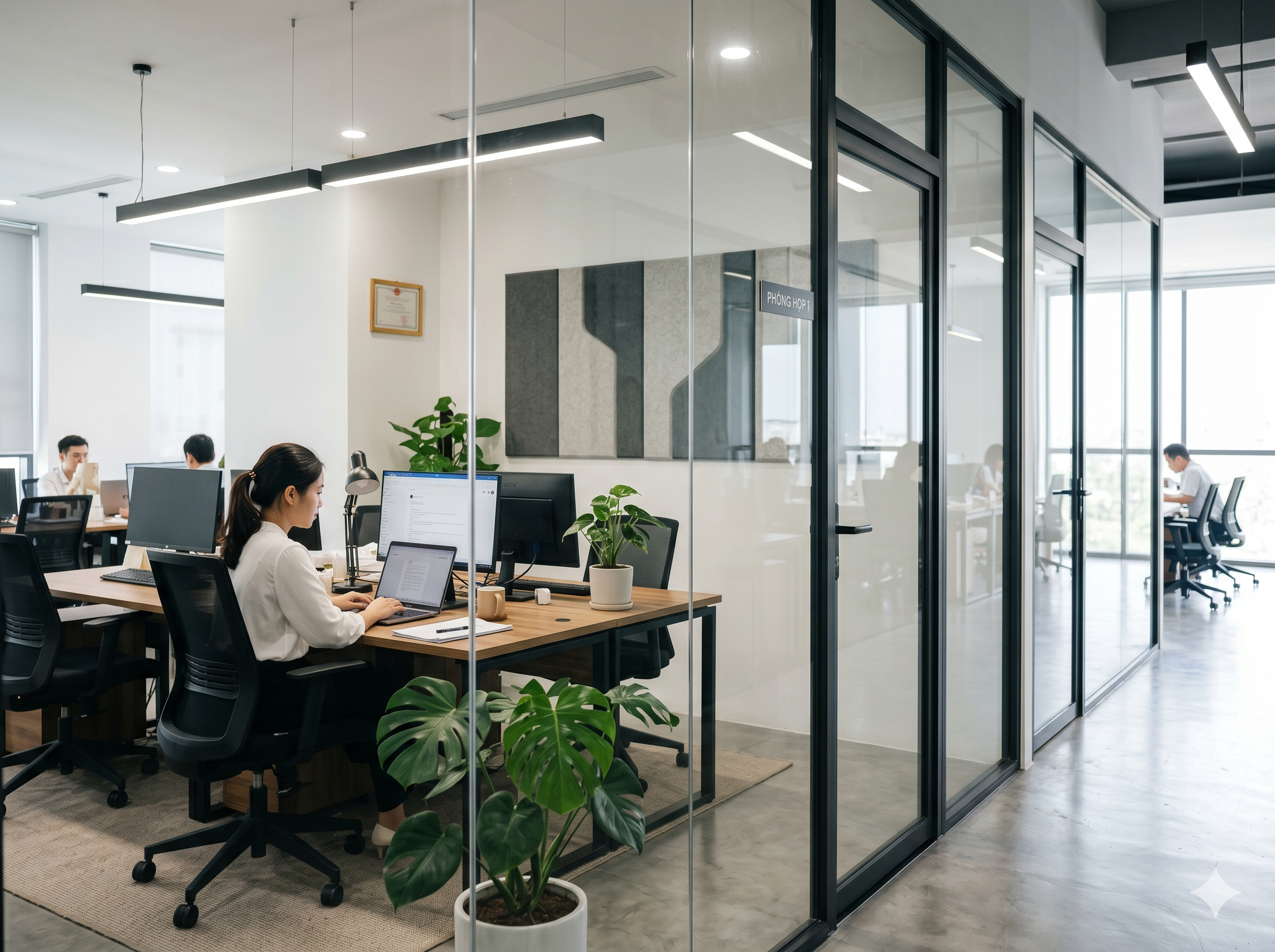 vách kính văn phòng hiện đại tại Rạch Giá Kiên Giang